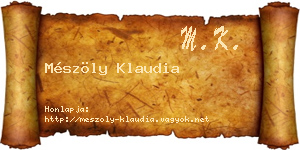 Mészöly Klaudia névjegykártya