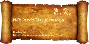 Mészöly Klaudia névjegykártya